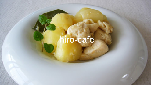 鶏肉とじゃがいものワイン煮レシピ☆hiro-caf