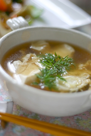 くずし豆腐の中華スープ